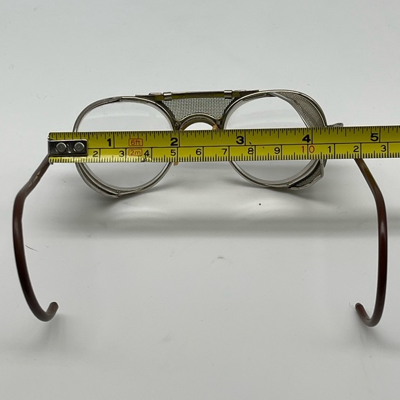 VINTAGE BAUSCH & LOMB STEAMPUNK MOTORCYCLE SAFETY GOGGLE CLEAR FOLDING GLASSES - Picture 10 of 16